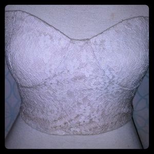 Small pink sleeveless shirt w/ lace over